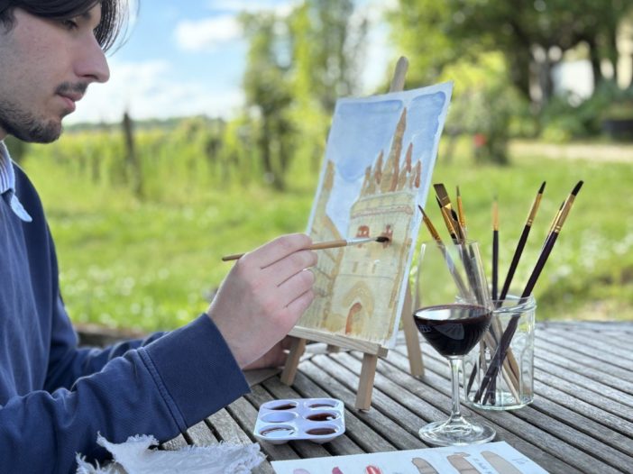 peindre avec du vin jeu de dégustation œnologique atelier
