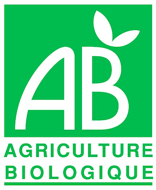 Logo officiel de l'Agriculture Biologique (AB), garantissant une production respectueuse de l'environnement sans pesticide de synthèse, utilisé notamment pour certifier les vins bio.