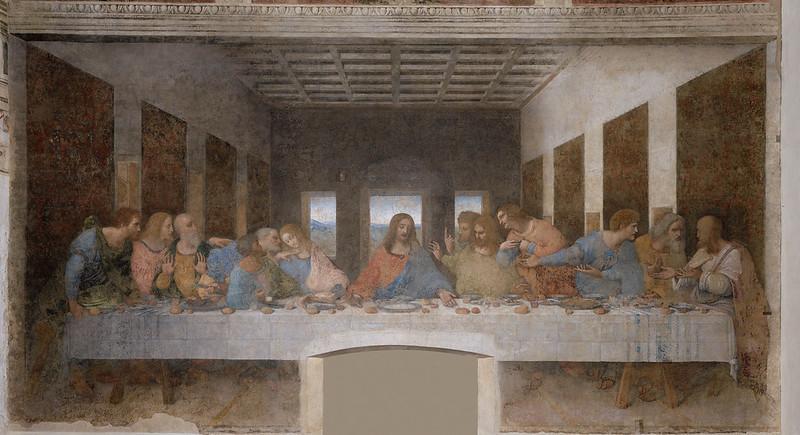 La Cène de Léonard de Vinci, une fresque emblématique de la Renaissance illustre le dernier repas du Christ avec ses apôtres. Le vin, élément central du rituel chrétien est ici symboliquement présent sur la table rappelant son importance dans la tradition religieuse.
